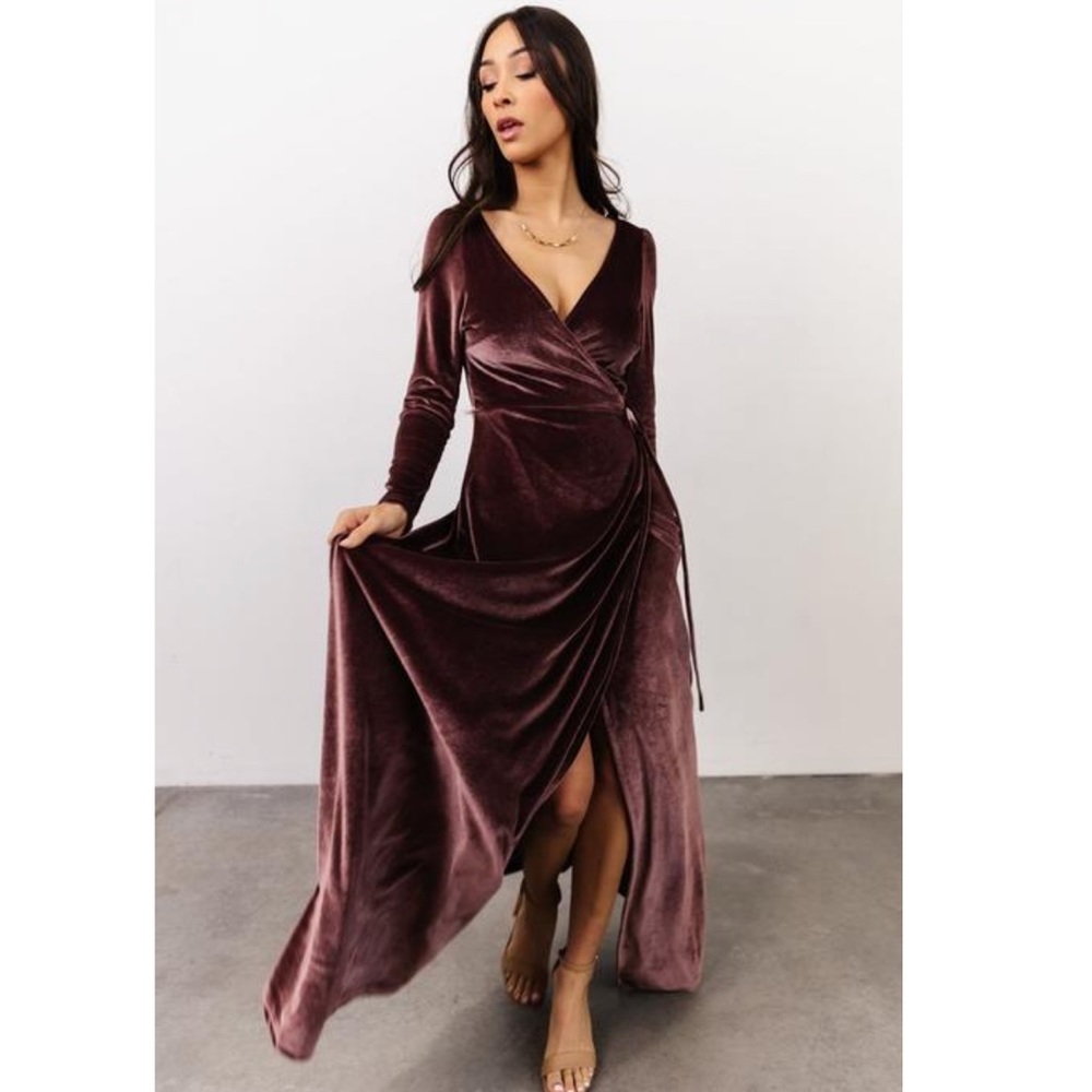 Baltic born velvet wrap dress